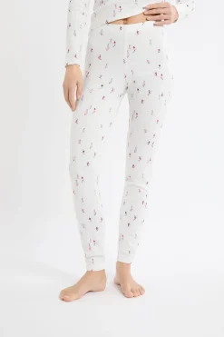ETAM Los Pijamas Más Responsables|Partes De Abajo De Pijama|Leggings de pijama con motivos de esquiadores crudo