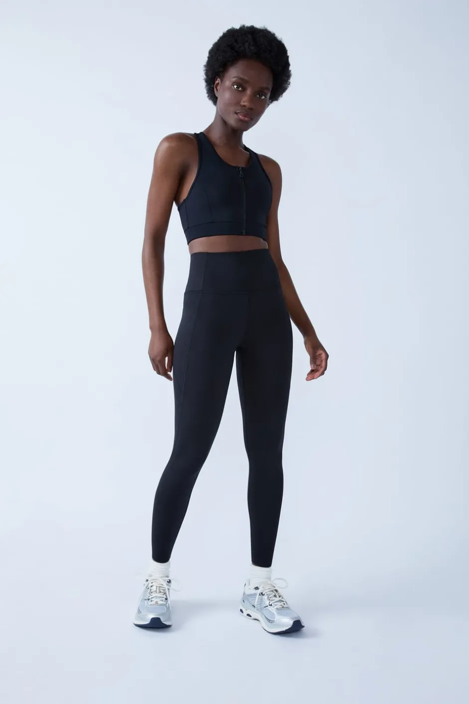 ETAM Leggings Deportivos|Braguitas Deportivas|Leggings efecto vientre plano NEGRO