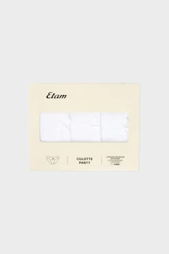 ETAM Braguita|Packs De Braguitas|Lote de 3 braguitas de algodón BLANCO