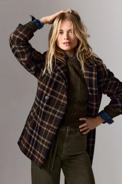 ETAM Abrigos Cortos|Abrigos Largos|Manteau mi-long avec laine IMP FOND VERT