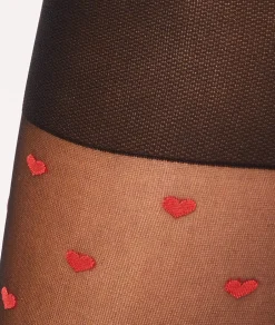 ETAM Medias Y Calcetines|Medias de corazón de moda - 30D ROJO