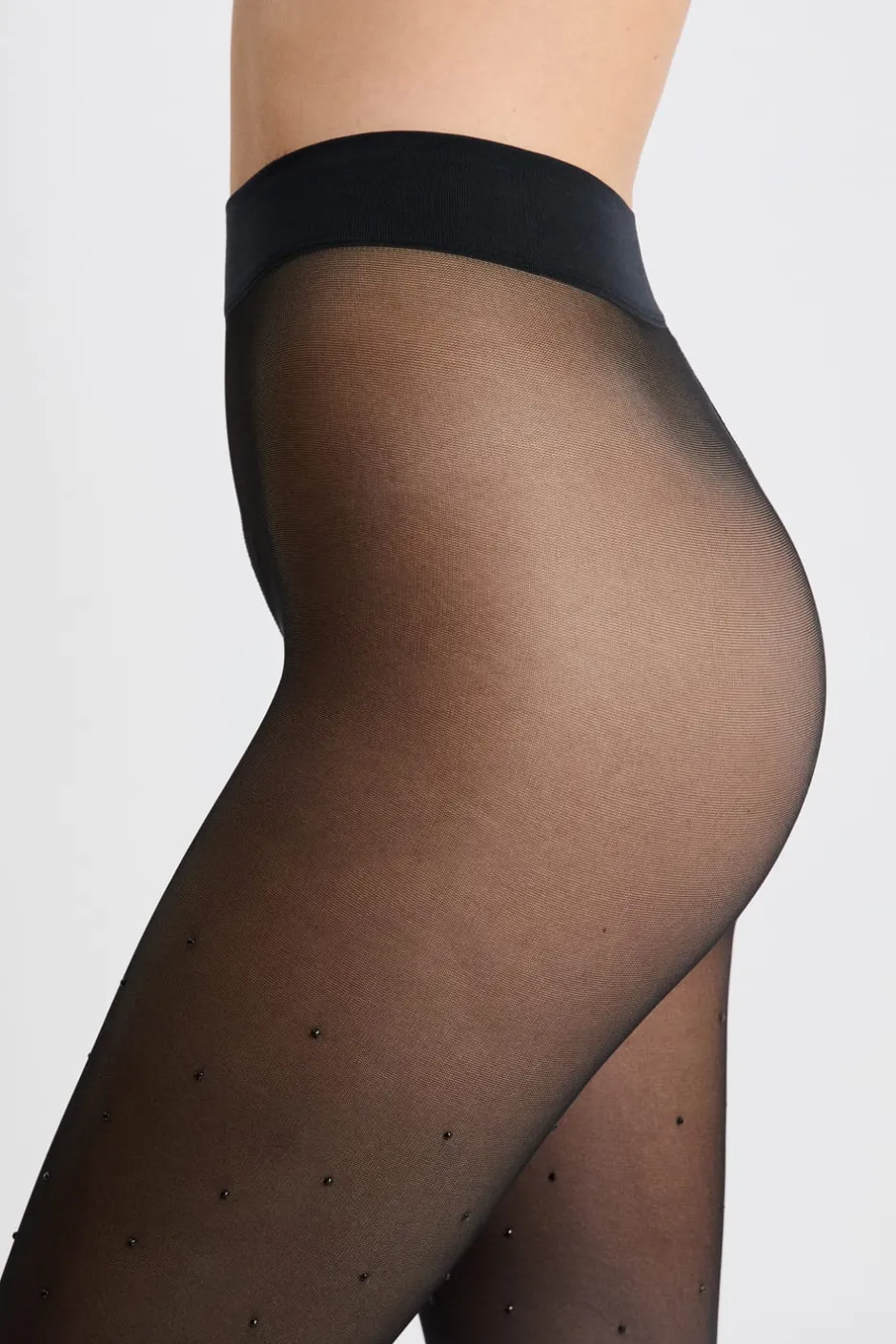 ETAM Medias Y Calcetines|Medias semitransparentes con perlas NEGRO