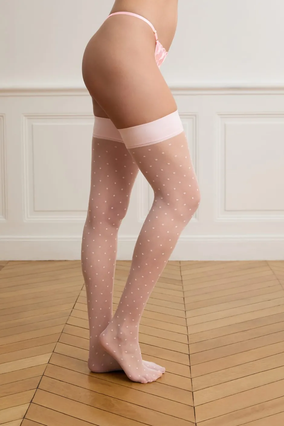 ETAM Medias Y Calcetines|Medias transparentes con lunares ROSA EMPOLVADO