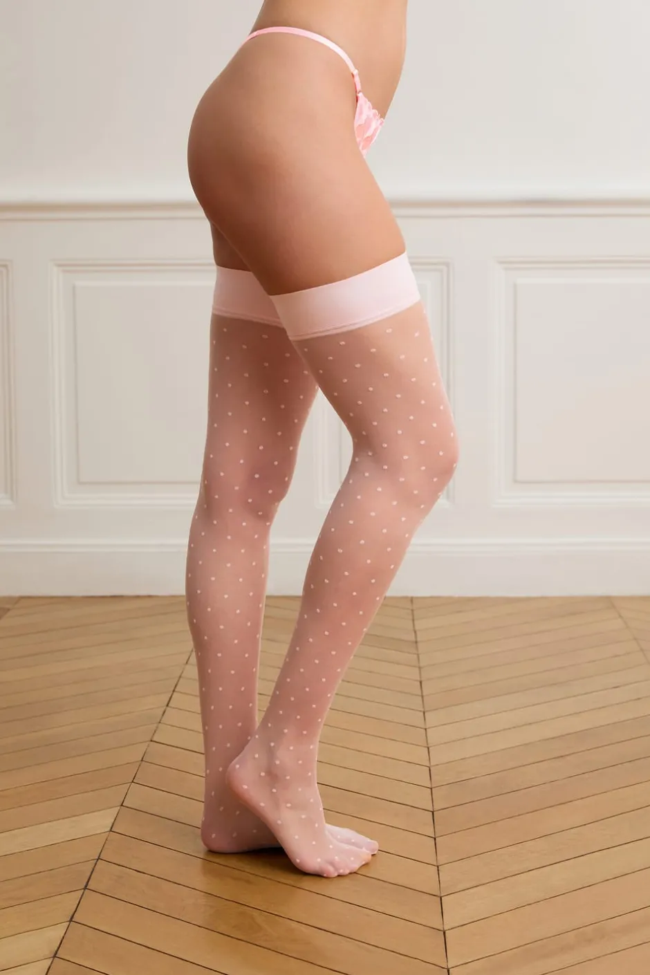ETAM Medias Y Calcetines|Medias transparentes con lunares ROSA EMPOLVADO