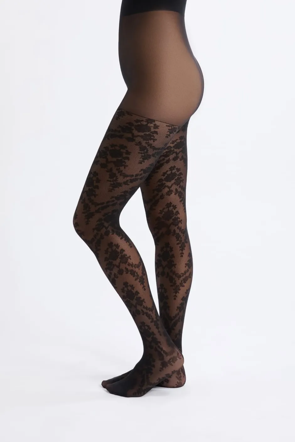 ETAM Medias Y Calcetines|Medias transparentes con encaje - 15D NEGRO