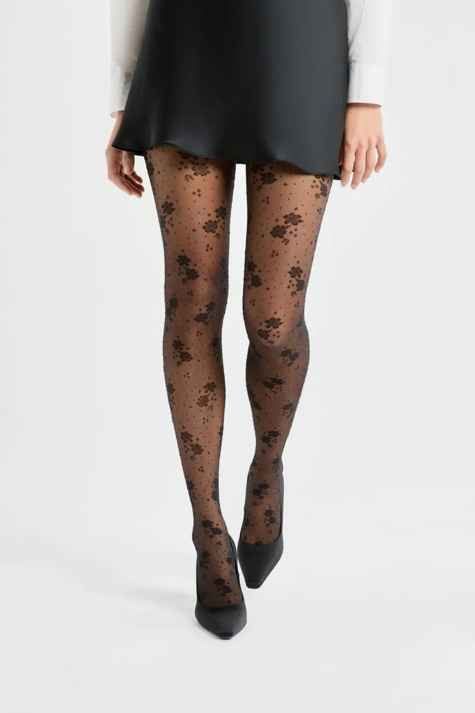 ETAM Medias Y Calcetines|Medias transparentes con motivos - 15D NEGRO