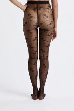 ETAM Medias Y Calcetines|Medias transparentes con motivos - 15D NEGRO