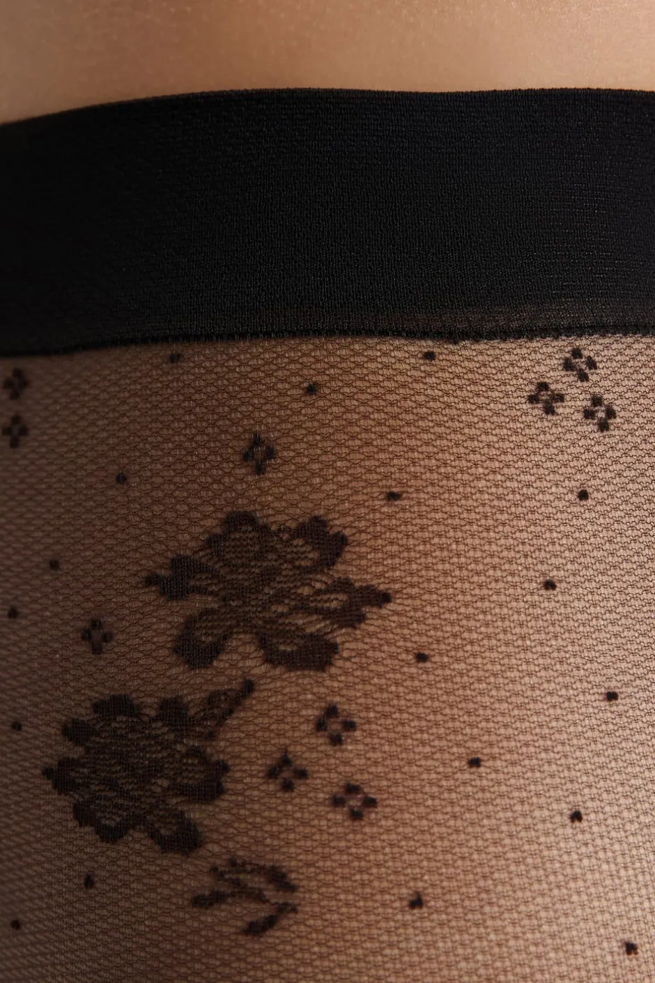 ETAM Medias Y Calcetines|Medias transparentes con motivos - 15D NEGRO