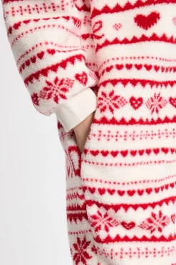 ETAM Los Pijamas Más Responsables|Pijamas Calentitos|Mono estampado con capucha ROJO