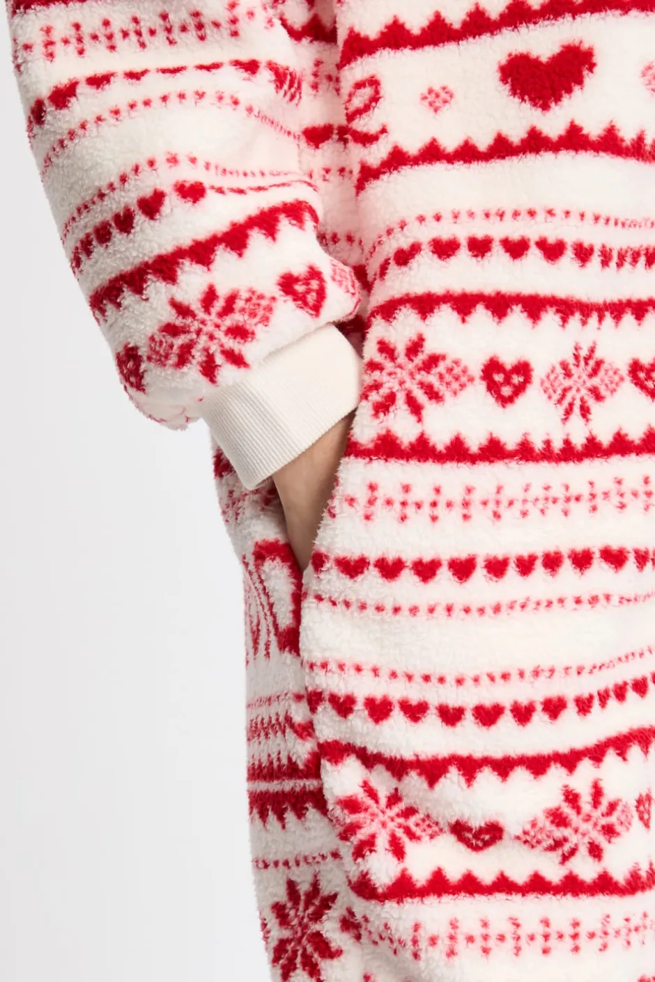 ETAM Los Pijamas Más Responsables|Pijamas Calentitos|Mono estampado con capucha ROJO