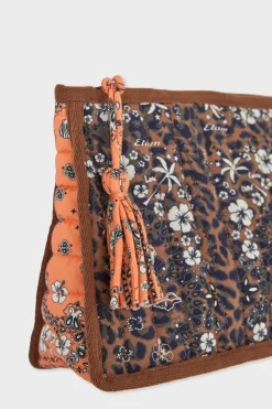 ETAM Accesorios|Neceser estampado de algodón ESTAMPADO FONDO MARR&Oacute;N