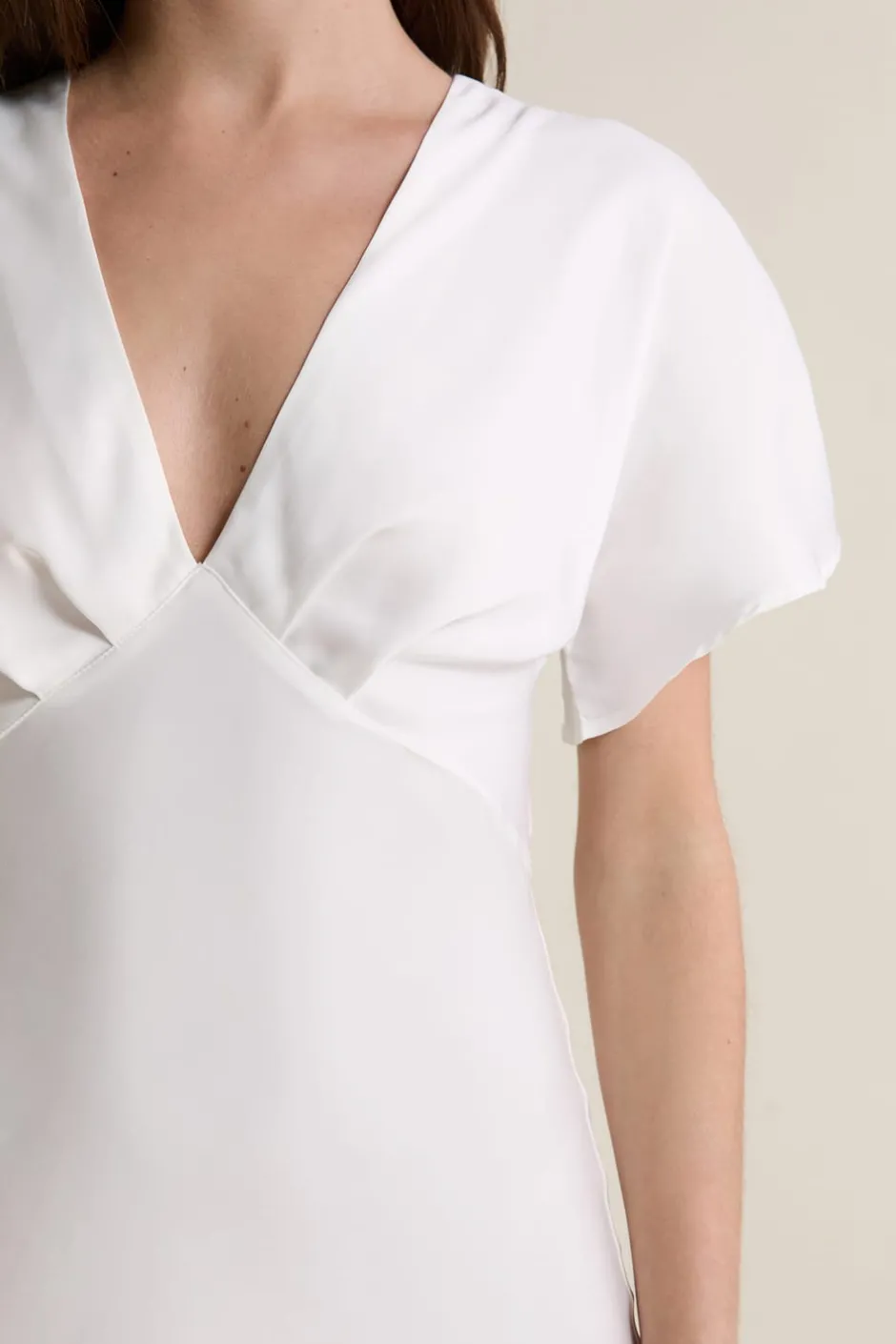 ETAM Los Pijamas Más Responsables|Pijamas Para Novias|Nuisette longue satinée BLANC