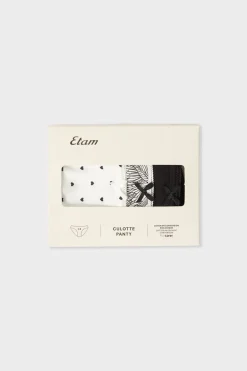 ETAM Braguita|Packs De Braguitas|Pack de 3 braguitas de algodón NEGRO