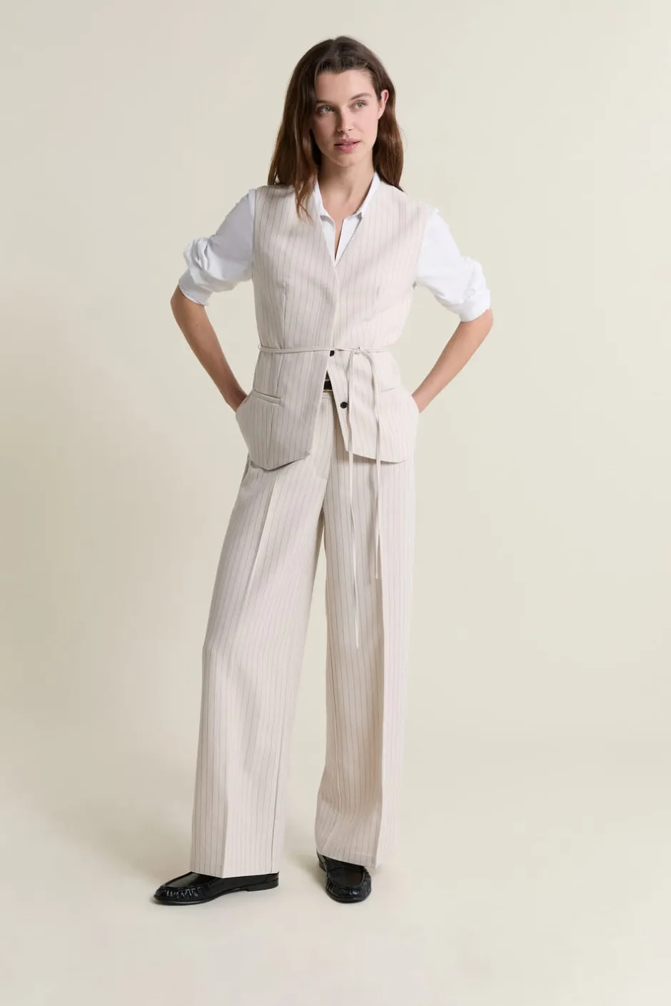 ETAM Corte Ancho|Pantalones|Pantalón a rayas IMP FD crudo