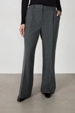 ETAM Corte Ancho|Pantalones|Pantalón ancho de rayas tenis GRIS