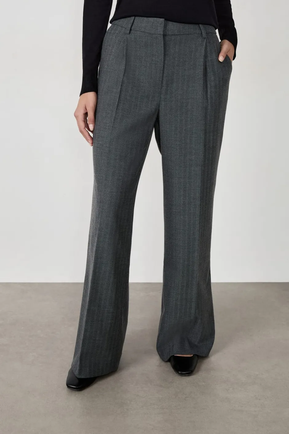 ETAM Corte Ancho|Pantalones|Pantalón ancho de rayas tenis GRIS