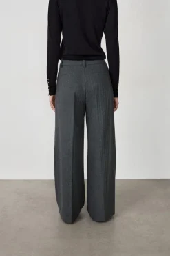 ETAM Corte Ancho|Pantalones|Pantalón ancho de rayas tenis GRIS