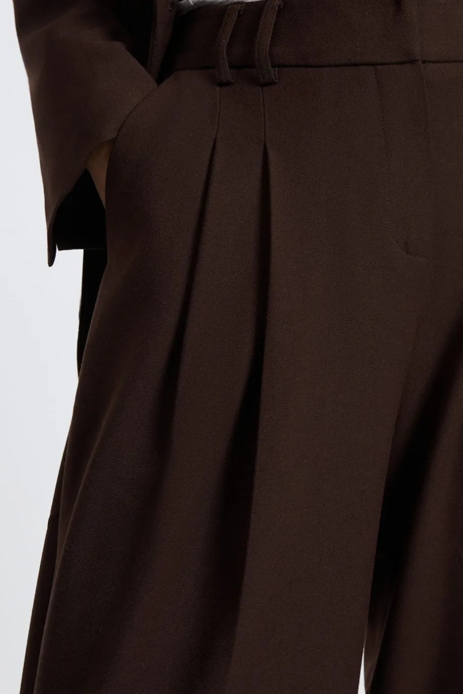 ETAM Corte Ancho|Pantalones|Pantalón ancho de sarga CHOCOLATE