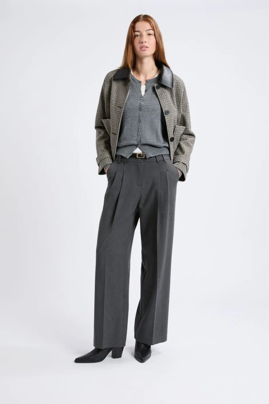 ETAM Corte Ancho|Pantalones|Pantalón ancho de sarga ANTRACITA