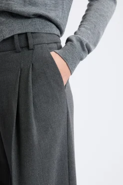 ETAM Corte Ancho|Pantalones|Pantalón ancho de sarga ANTRACITA
