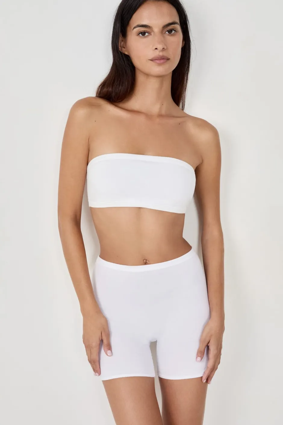 ETAM Braguitas Novias|Culotte|Pantalón corto de ciclismo de algodón orgánico elástico BLANCO
