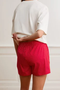 ETAM Los Pijamas Más Responsables|Partes De Abajo De Pijama|Pantalón corto de pijama con lunares y algodón ROJO