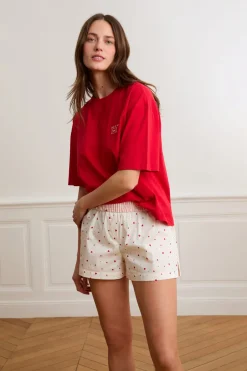 ETAM Los Pijamas Más Responsables|Partes De Abajo De Pijama|Pantalón corto de pijama con estampado de corazones y algodón IMP FD crudo