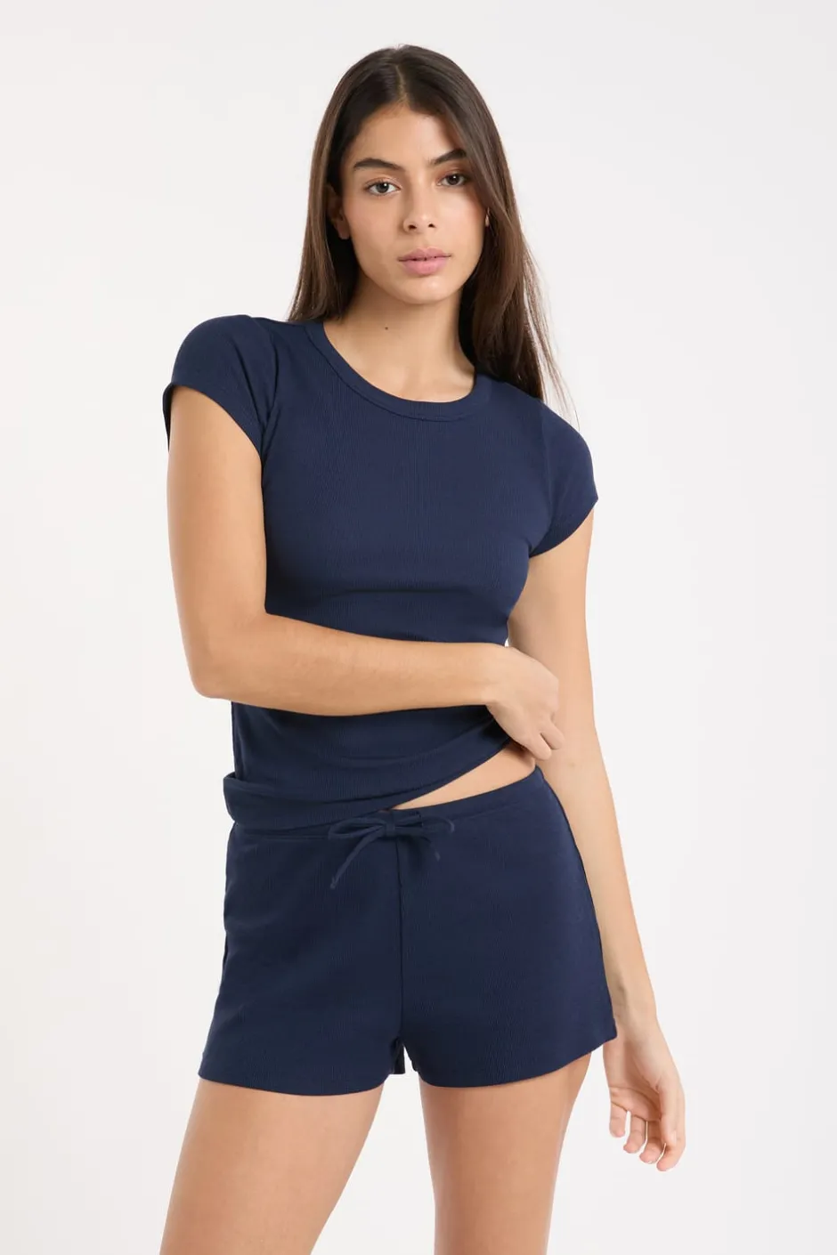 ETAM Los Pijamas Más Responsables|Pijamas Esenciales|Pantalón corto de pijama de algodón AZUL REAL