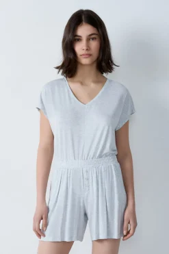ETAM Partes De Abajo De Pijama|Los Pijamas Más Responsables|Pantalón corto de pijama de modal GRIS CLARO