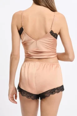 ETAM Partes De Abajo De Pijama|Pantalón corto de pijama satinado con detalles de encaje ARENA