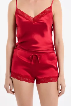 ETAM Pijamas De Seda|Partes De Abajo De Pijama|Pantalón corto de seda CARDINAL