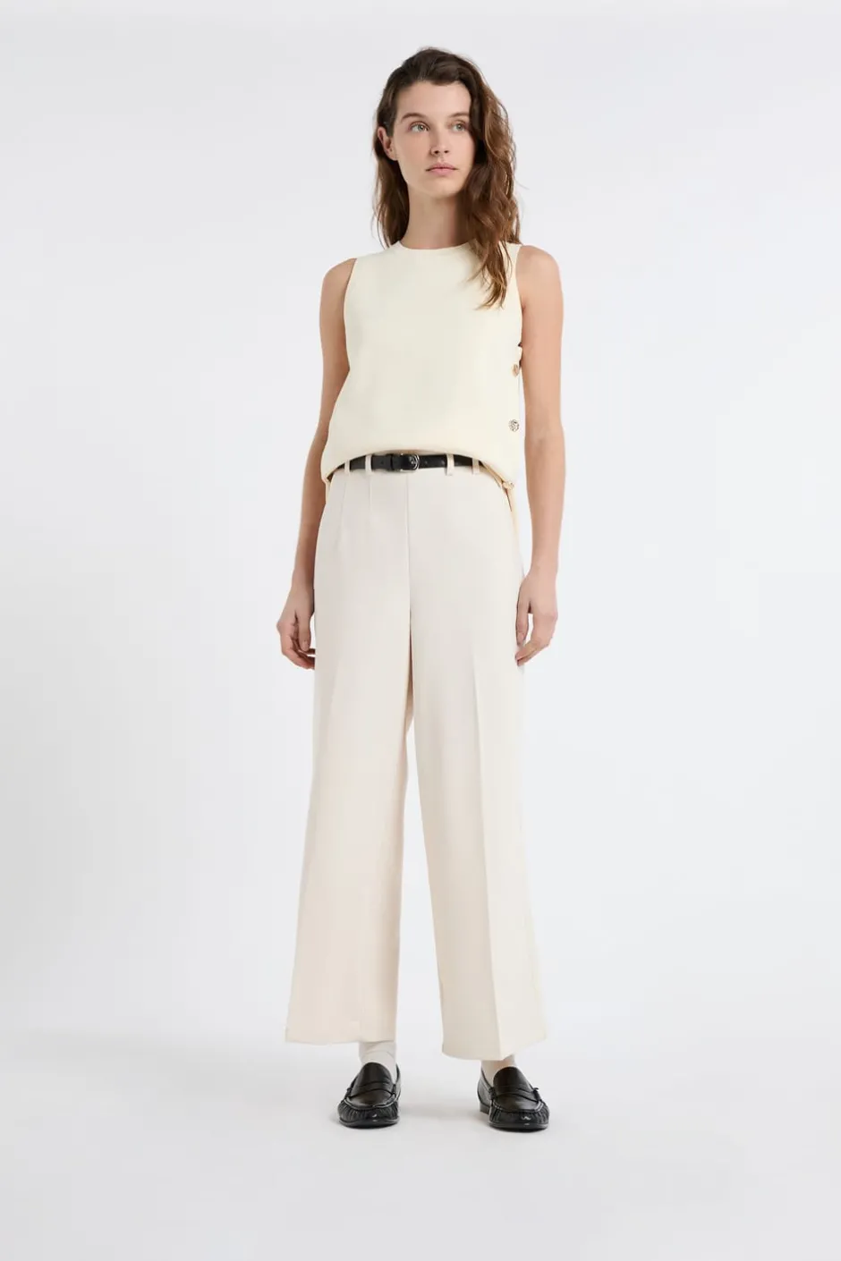 ETAM Corte Ancho|Pantalones|Pantalón cropped lino