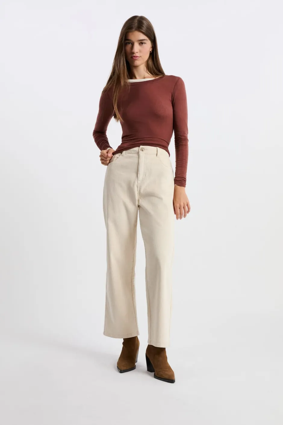 ETAM Corte Recto|Pantalones|Pantalón de algodón BLANCO