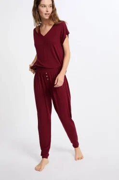 ETAM Los Pijamas Más Responsables|Pijamas Esenciales|Pantalón de pijama BURDEOS GRANATE