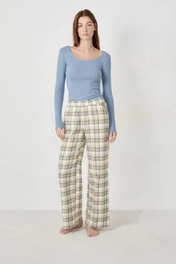 ETAM Partes De Abajo De Pijama|Los Pijamas Más Responsables|Pantalón de pijama a cuadros BEIGE