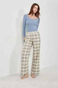 ETAM Partes De Abajo De Pijama|Los Pijamas Más Responsables|Pantalón de pijama a cuadros BEIGE