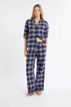 ETAM Los Pijamas Más Responsables|Partes De Abajo De Pijama|Pantalón de pijama a cuadros de algodón marino