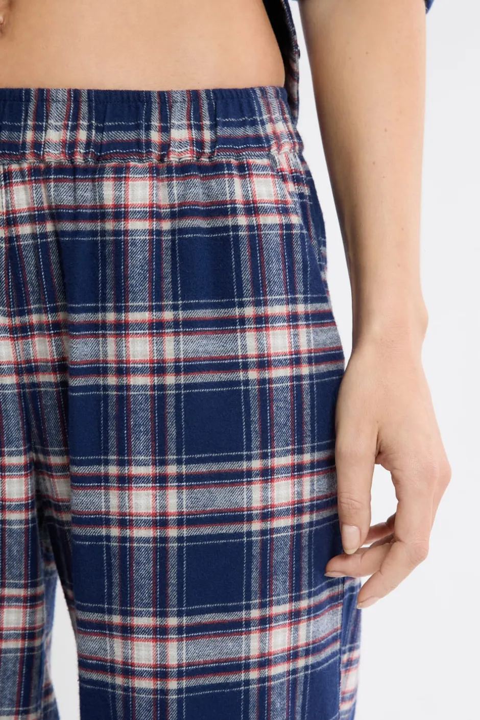 ETAM Los Pijamas Más Responsables|Partes De Abajo De Pijama|Pantalón de pijama a cuadros de algodón marino