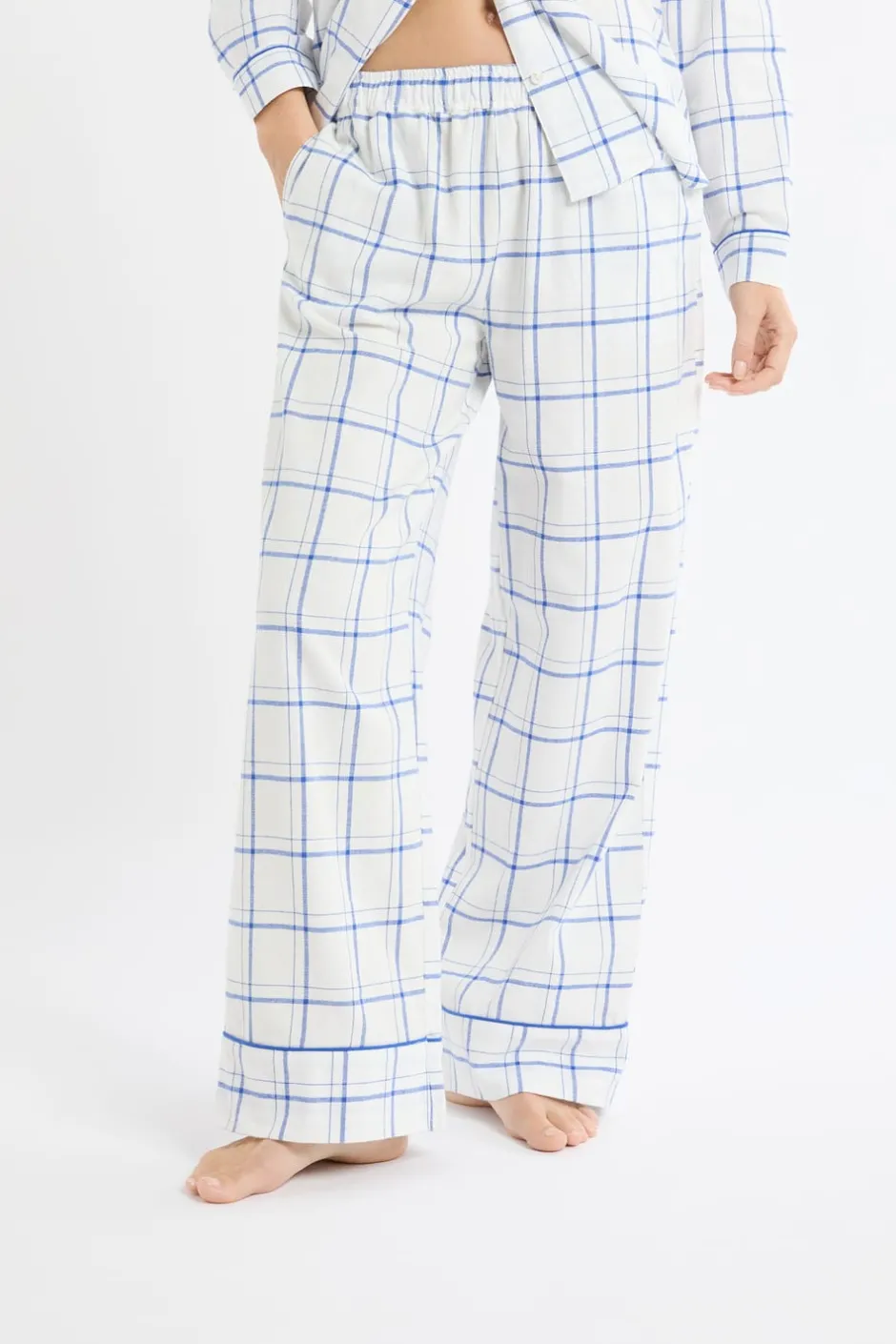 ETAM Los Pijamas Más Responsables|Partes De Abajo De Pijama|Pantalón de pijama a cuadros de algodón AZUL