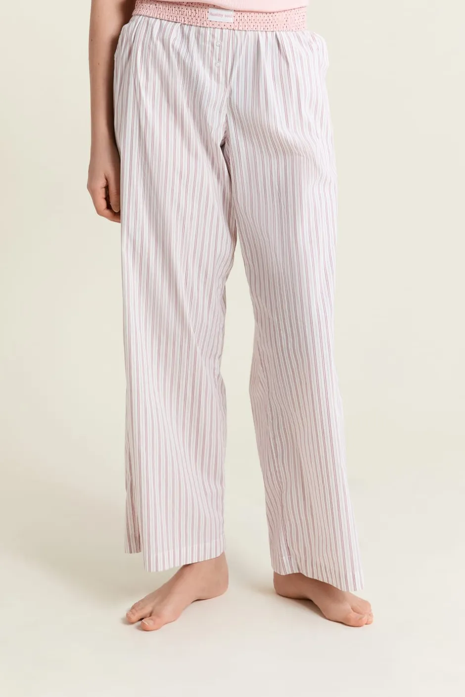 ETAM Los Pijamas Más Responsables|Partes De Abajo De Pijama|Pantalón de pijama a rayas con algodón ROSA