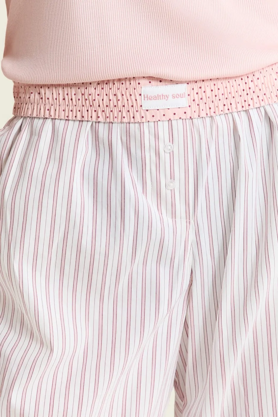 ETAM Los Pijamas Más Responsables|Partes De Abajo De Pijama|Pantalón de pijama a rayas con algodón ROSA
