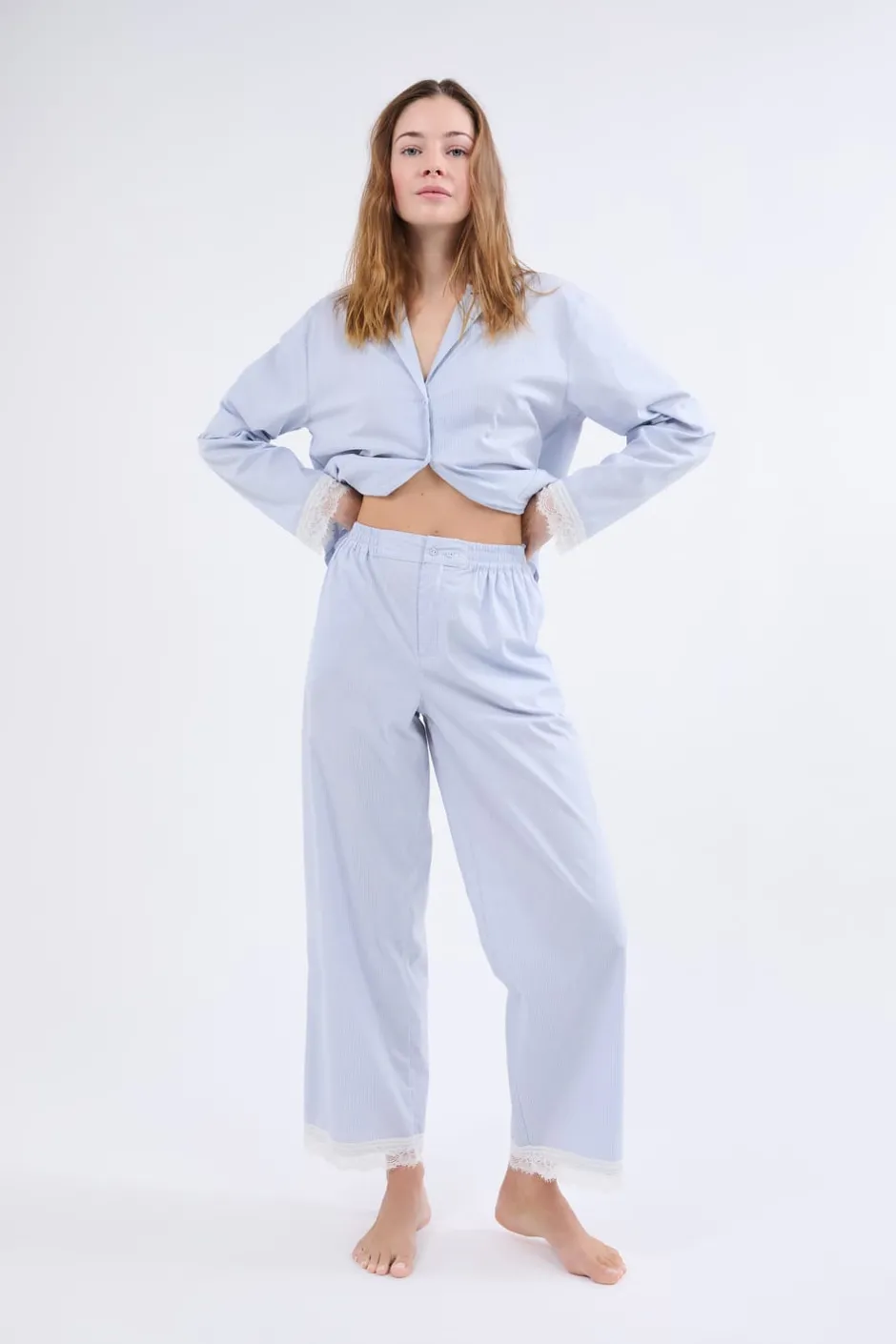 ETAM Partes De Abajo De Pijama|Los Pijamas Más Responsables|Pantalón de pijama a rayas AZUL