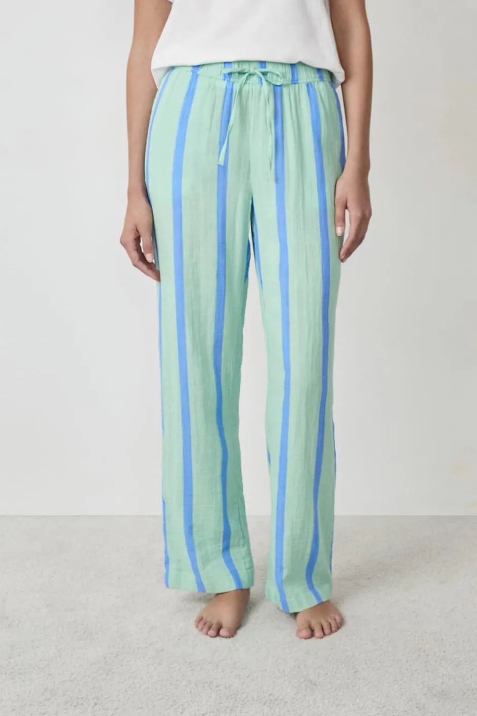 ETAM Partes De Abajo De Pijama|Los Pijamas Más Responsables|Pantalón de pijama a rayas VERDE CLARO