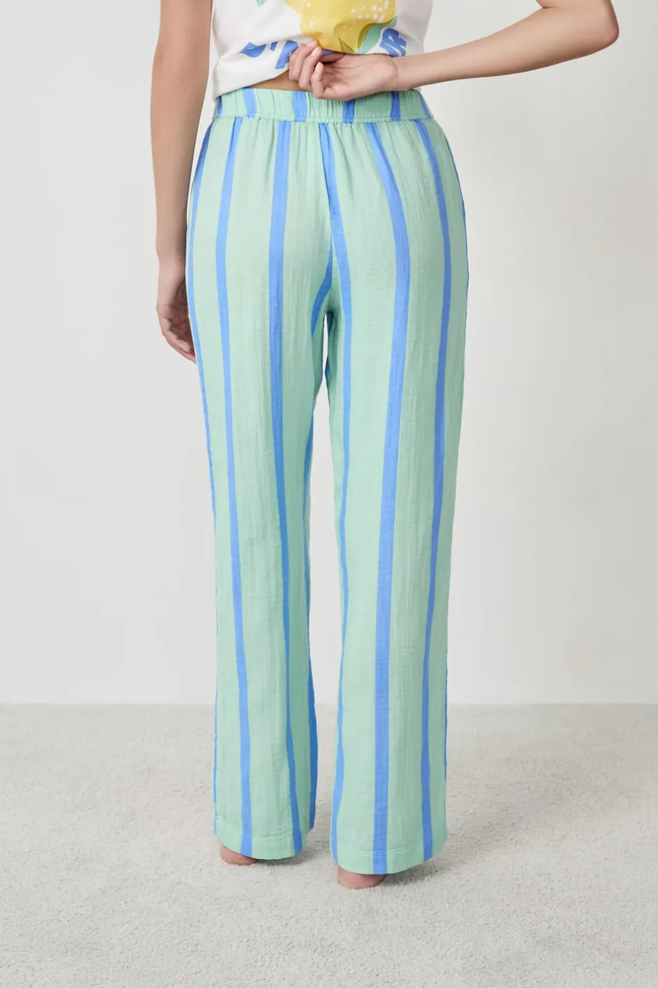 ETAM Partes De Abajo De Pijama|Los Pijamas Más Responsables|Pantalón de pijama a rayas VERDE CLARO