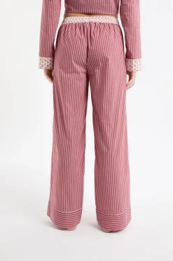 ETAM Los Pijamas Más Responsables|Partes De Abajo De Pijama|Pantalón de pijama a rayas con algodón ROSA EMPOLVADO