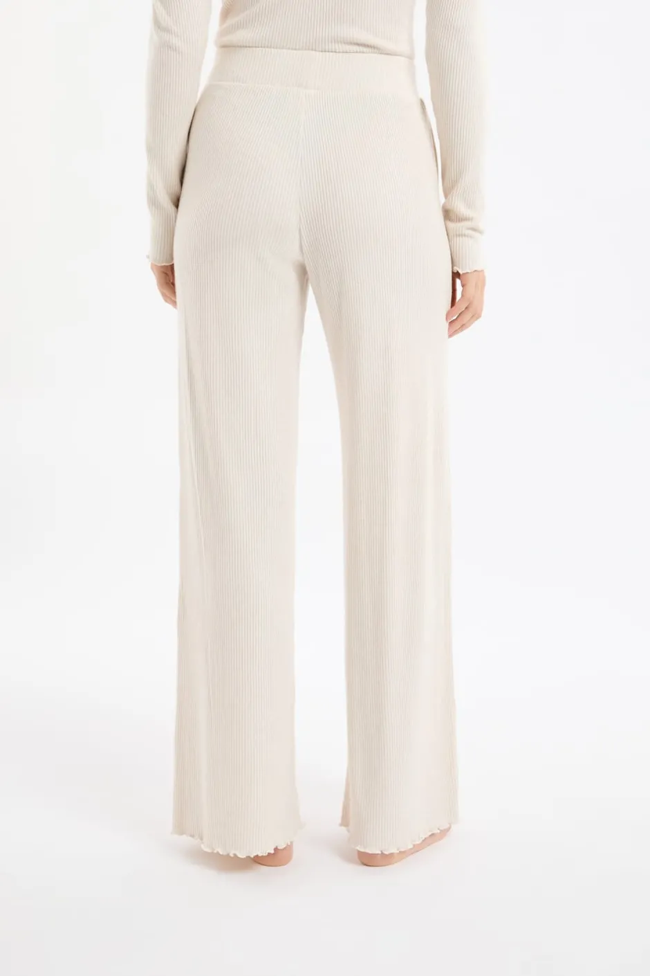 ETAM Homewear|Partes De Abajo De Pijama|Pantalón de pijama acanalado BEIGE