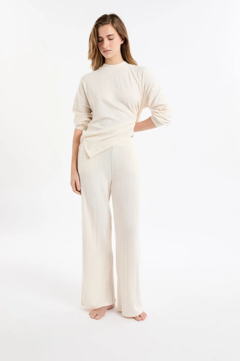 ETAM Homewear|Los Pijamas Más Responsables|Pantalón de pijama ancho crudo