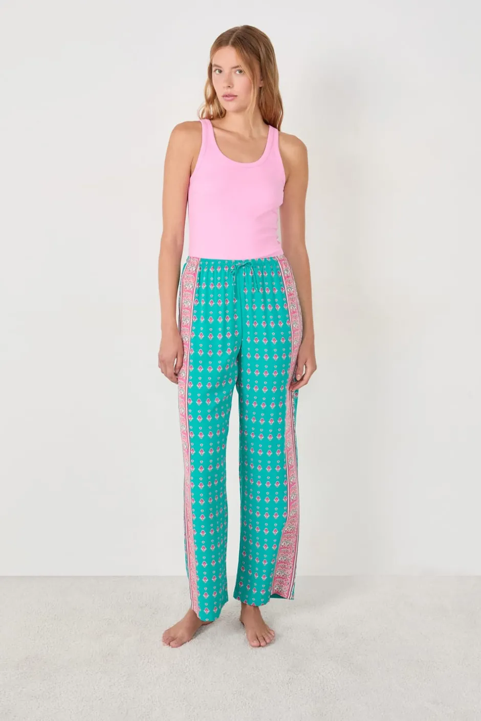 ETAM Partes De Abajo De Pijama|Los Pijamas Más Responsables|Pantalón de pijama ancho VERDE