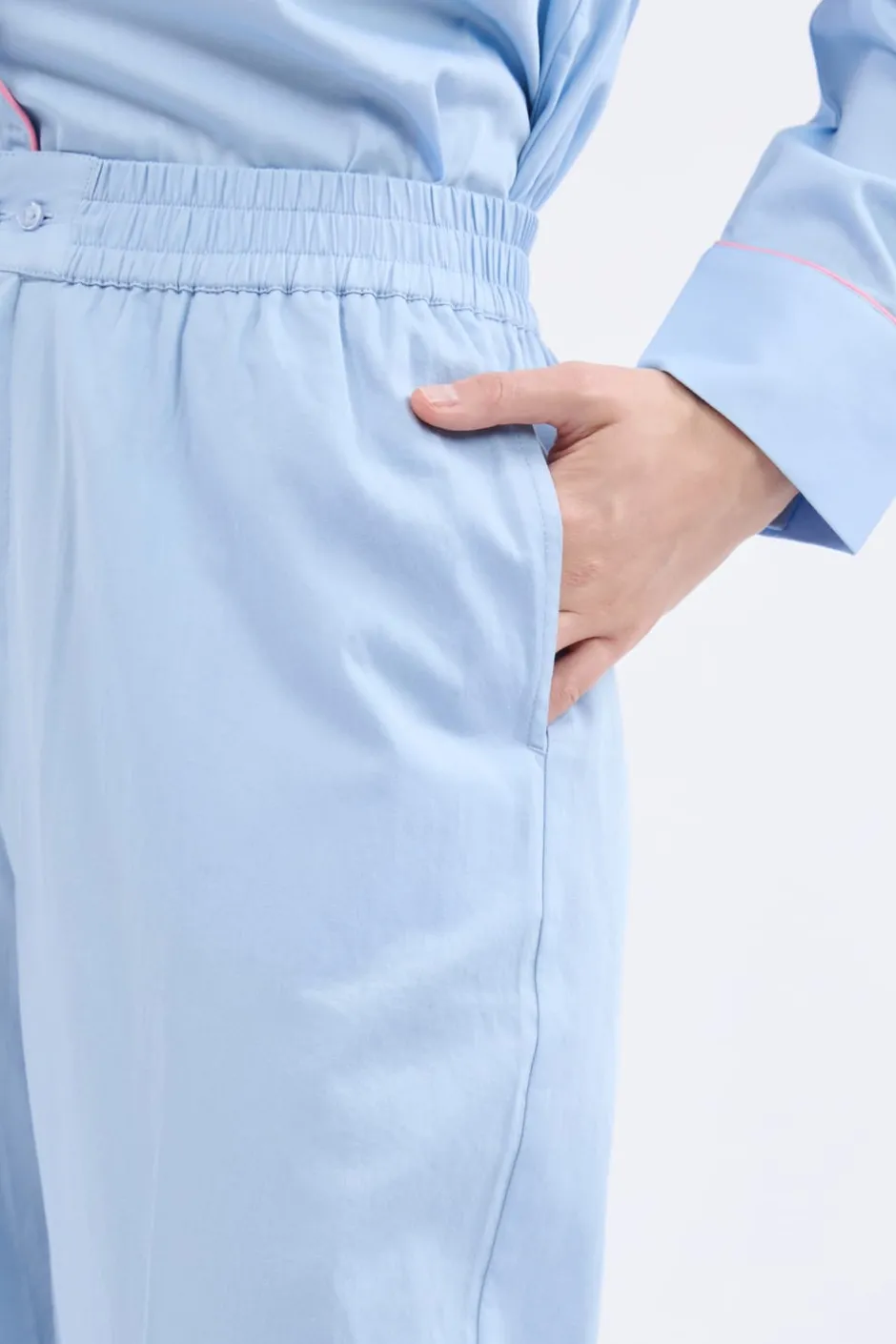 ETAM Partes De Abajo De Pijama|Los Pijamas Más Responsables|Pantalón de pijama ancho de algodón AZUL CLARO