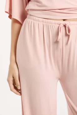 ETAM Los Pijamas Más Responsables|Pijamas Esenciales|Pantalón de pijama ancho de modal ROSA EMPOLVADO